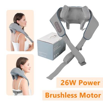 Electric Neck and Back Massager Wireless Neck and Shoulder Kneading Massage Pillow Trapezius Neck Cervical Back Massage Shawl