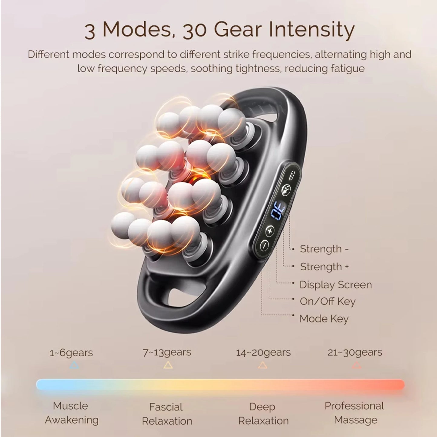 Massager Gun Set Deep Tissue Body Fitness Muscle Electric Relax Massager for Back Shoulders Legs Foot 16 Heads